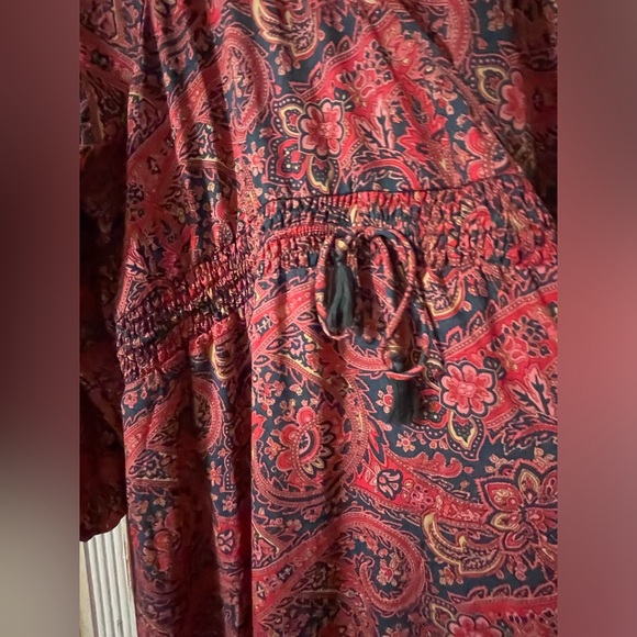 NWOT Anthropologie Boemo Stylish Pink red paisley maxi dress 2X 🌹 CLO R - Picture 5 of 8